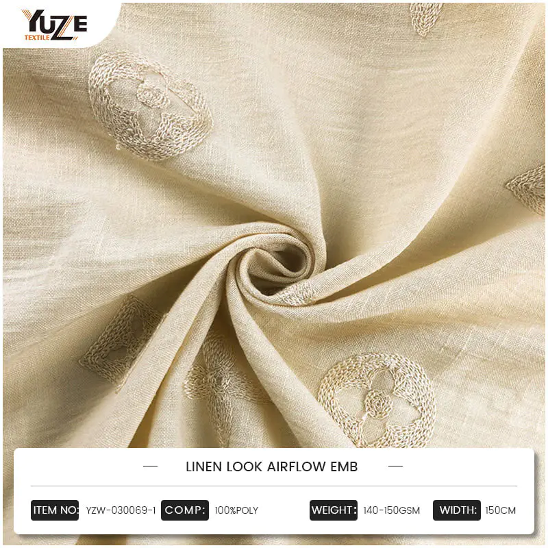 YZW-030069-1LINEN LOOK AIRFLOW EMB